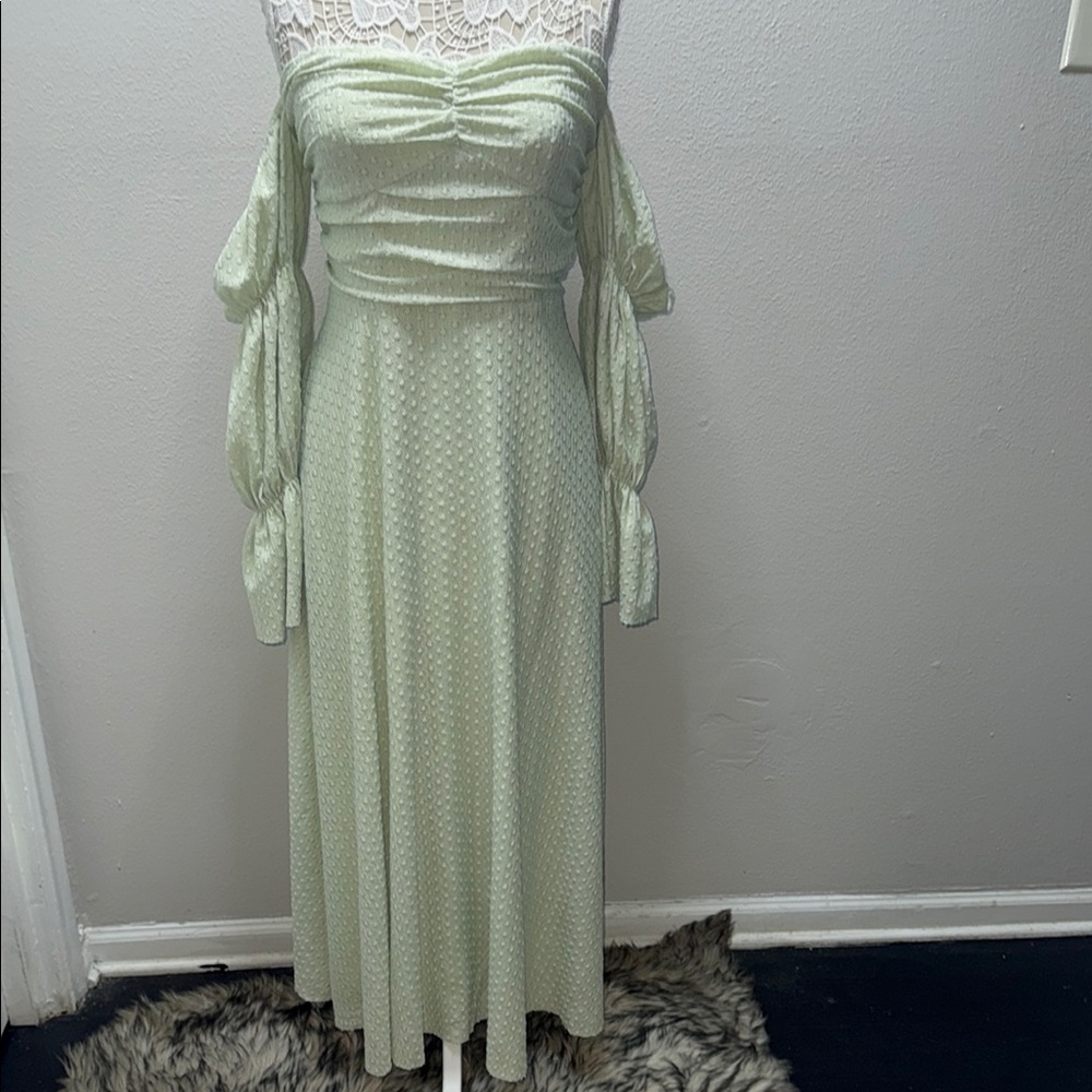 Worth Light Green Long Sleeve Dress